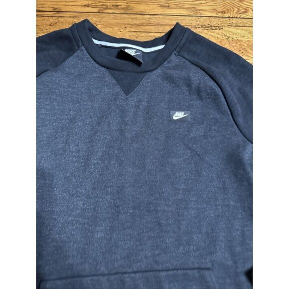 Nike Crewneck Sweatshirt Pullover with Pocket Gray Black Sz S Athleisure  A52 - Picture 1 of 8